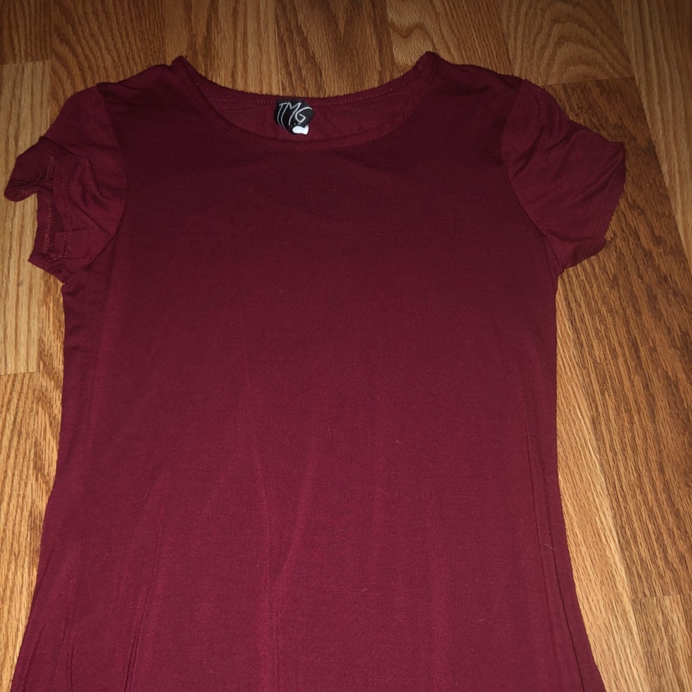 Maroon T-shirt Dress